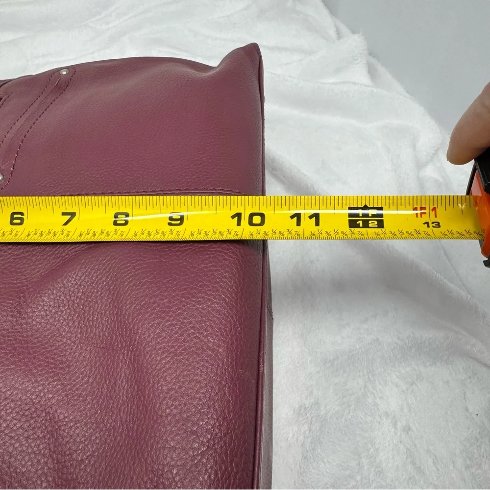 Nino Bossi Burgundy‎ Leather Hobo Shoulder Bag Braided Strap zip Closure